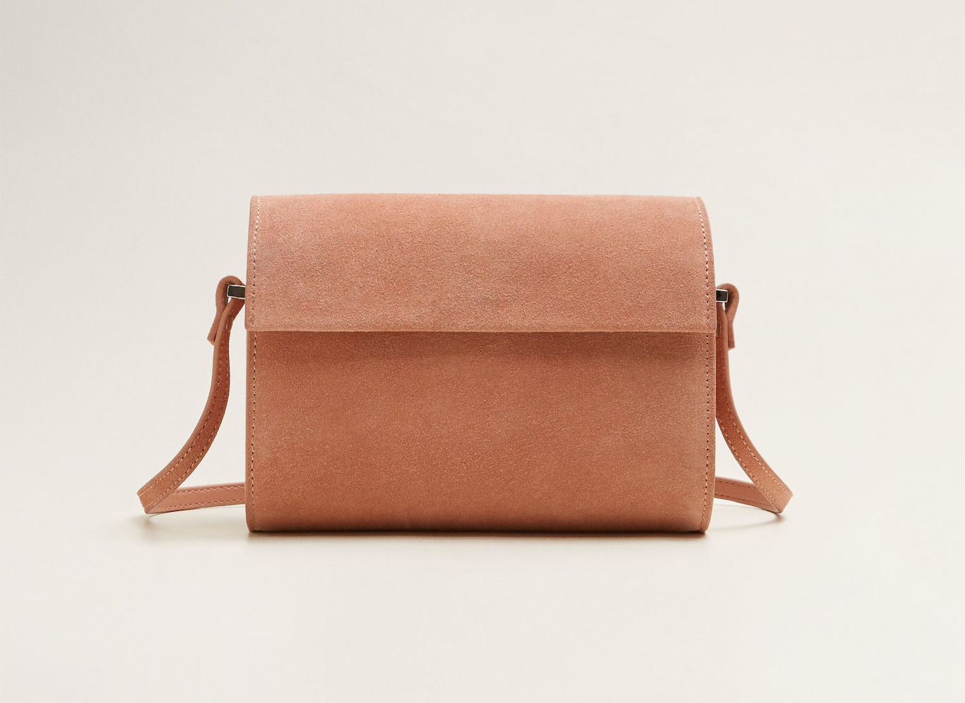 Mango Flap Leather bag in pink