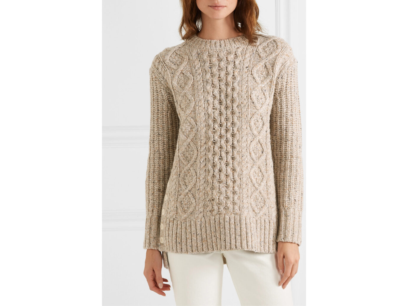 Alex Mill Button-Embellished Cable-Knit