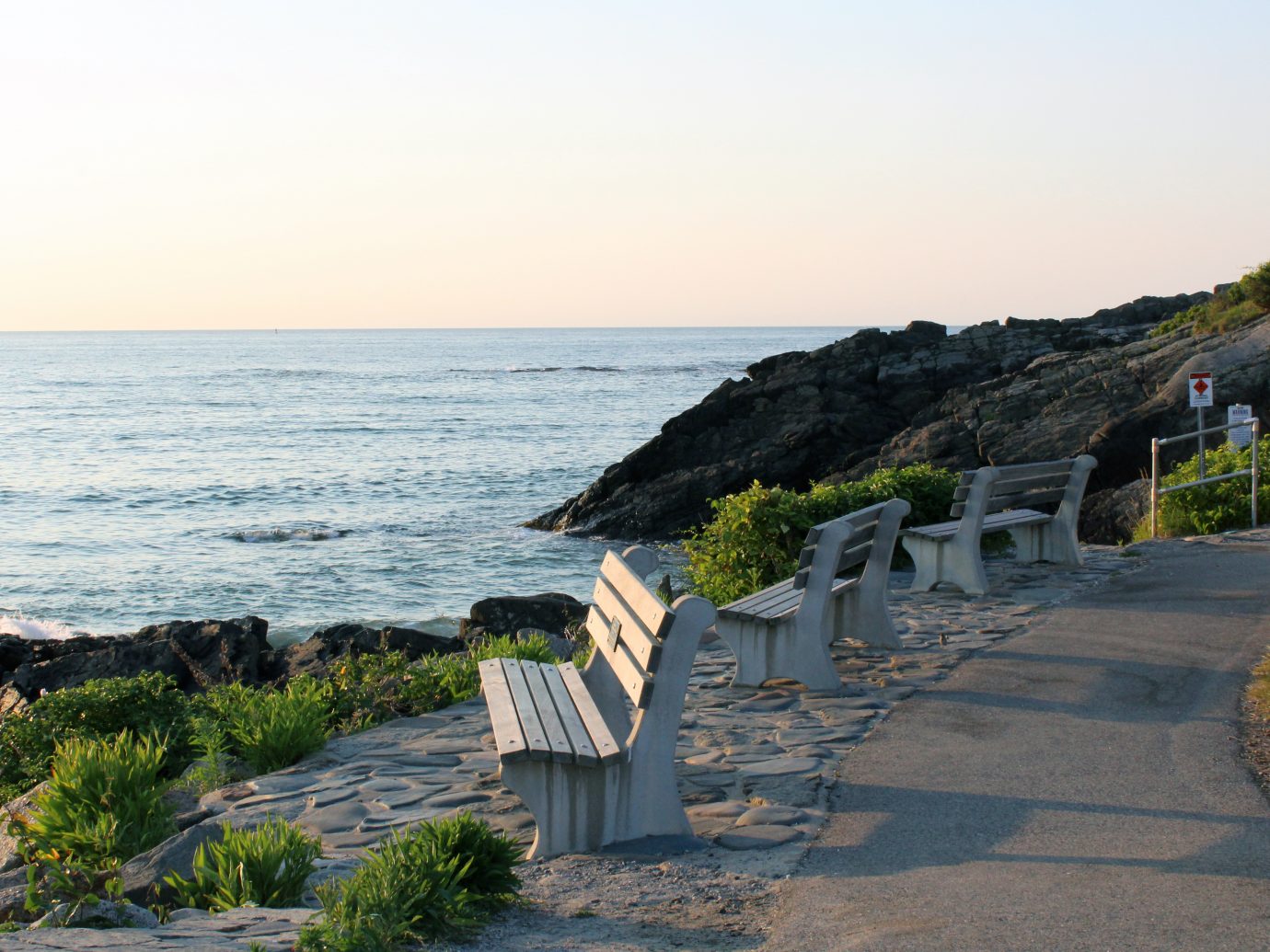 Ogunquit, Maine - The Marginal Way, a picturesque mile-long footpath along New England's Coast. This photo was taken at dawn in the summer.