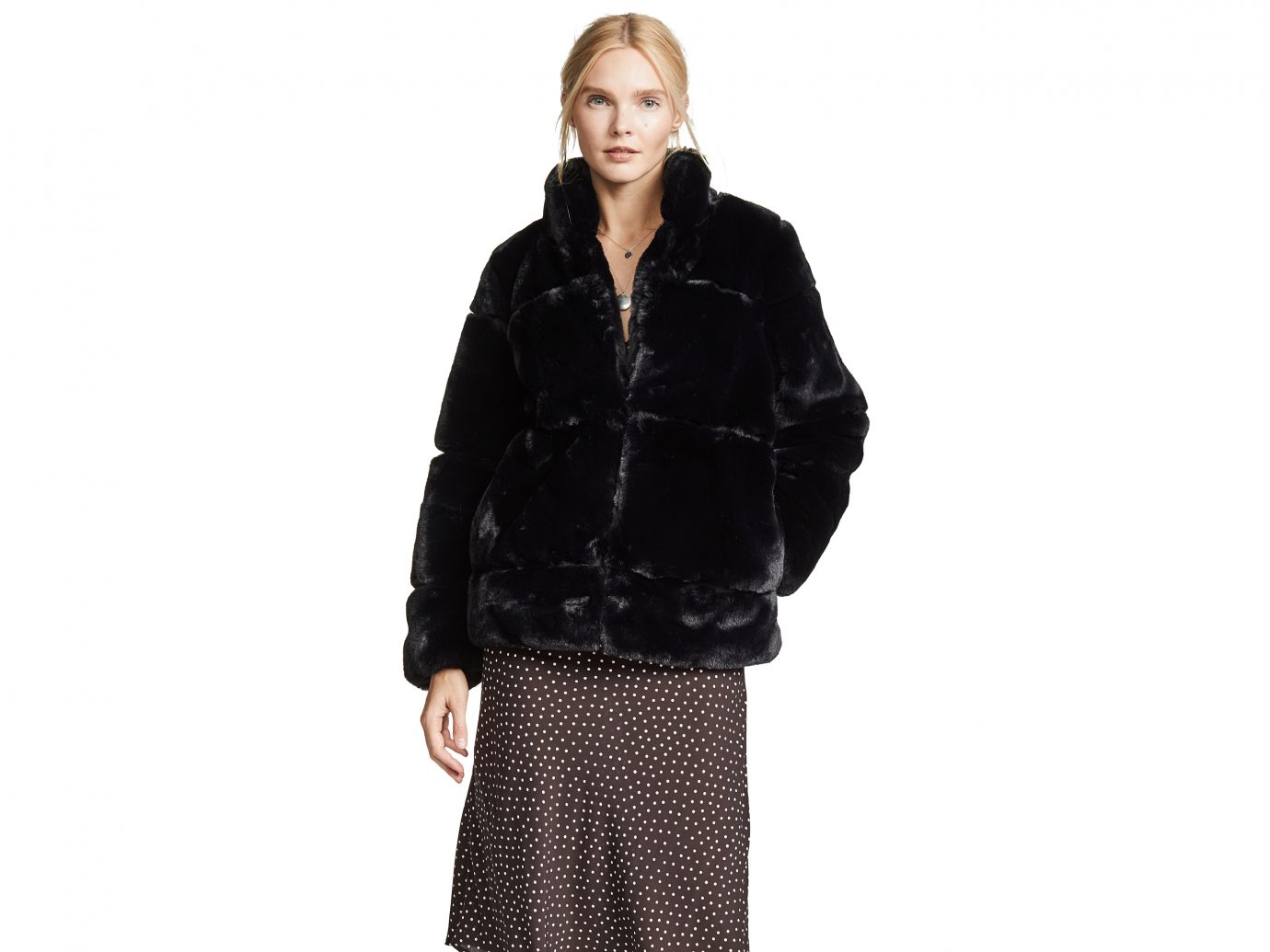 pparis Sarah Quilted Fur Coat