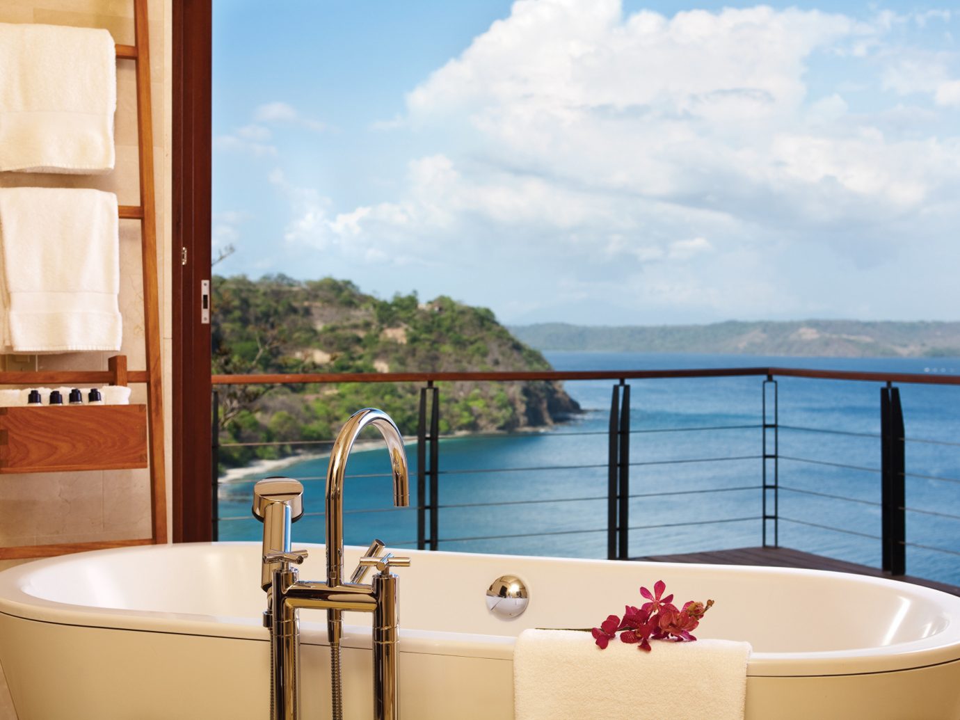 Bathtub and view at the Four Seasons Costa Rica