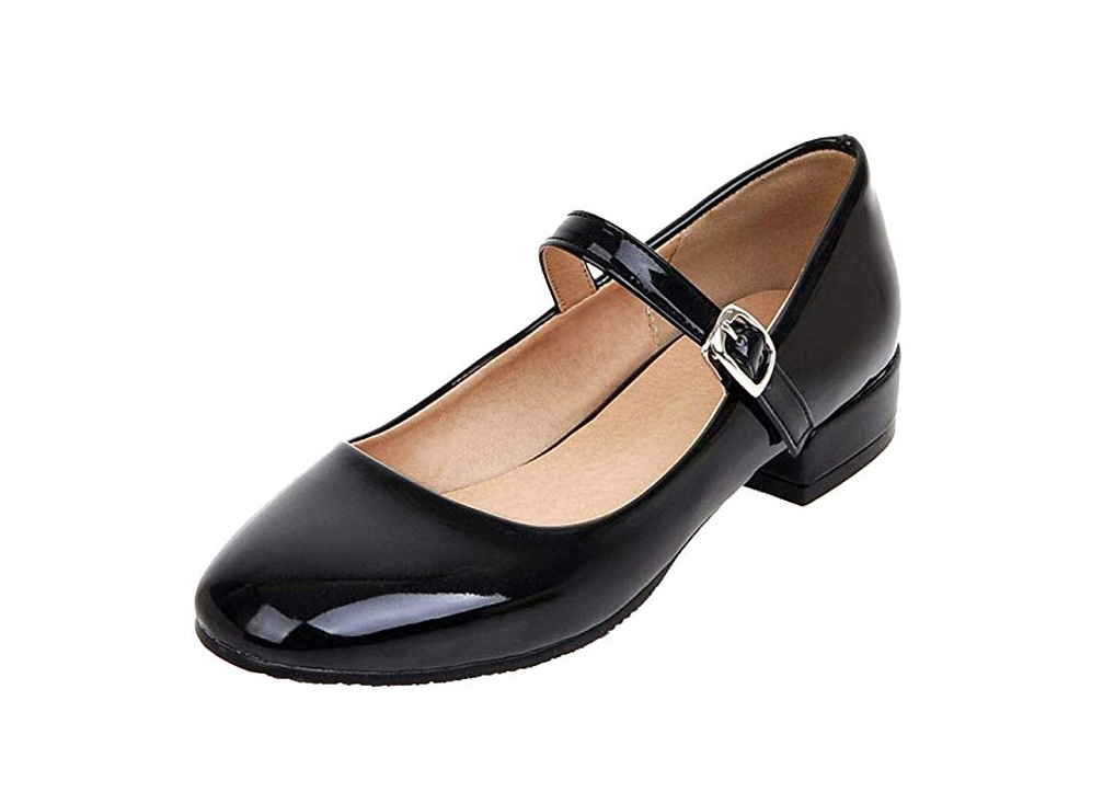 Carolbar Womens Pointed Toe Patent Leather Cuff Fashion Flats Shoes