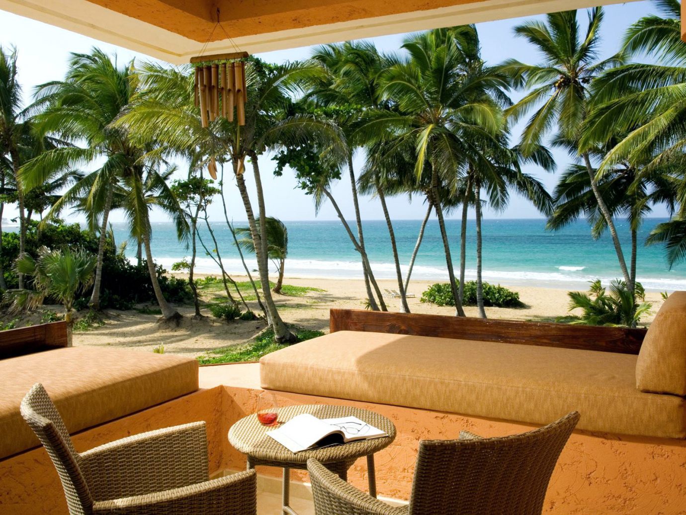 Relaxing nook overlooking the Caribbean