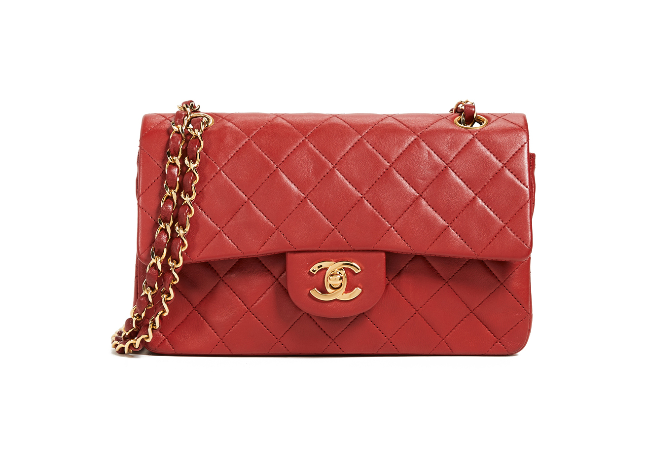 Chanel quilted bag in red