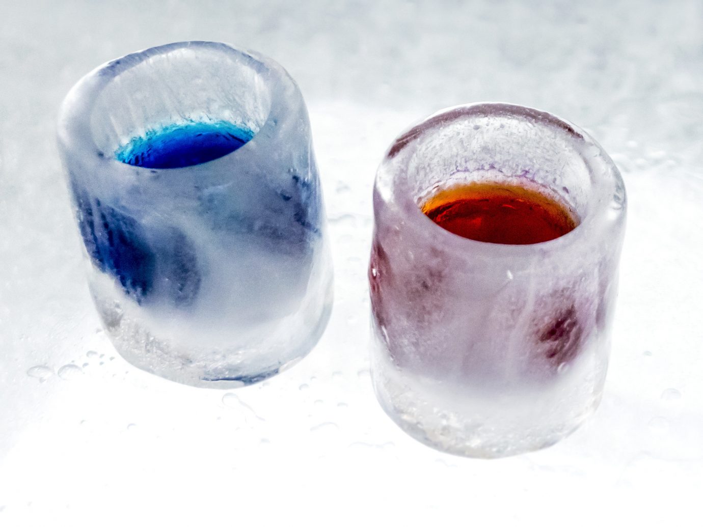 glasses made of ice at The Snowcastle Of Kemi, Finland