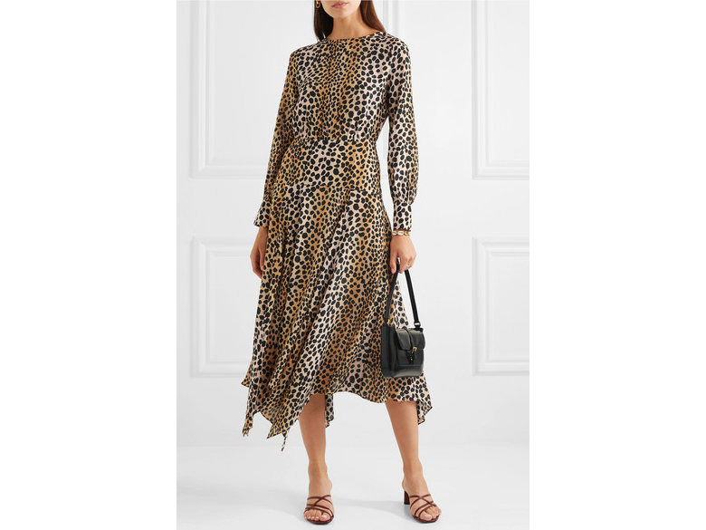 RIXO Elsa Leopard-Print Dress