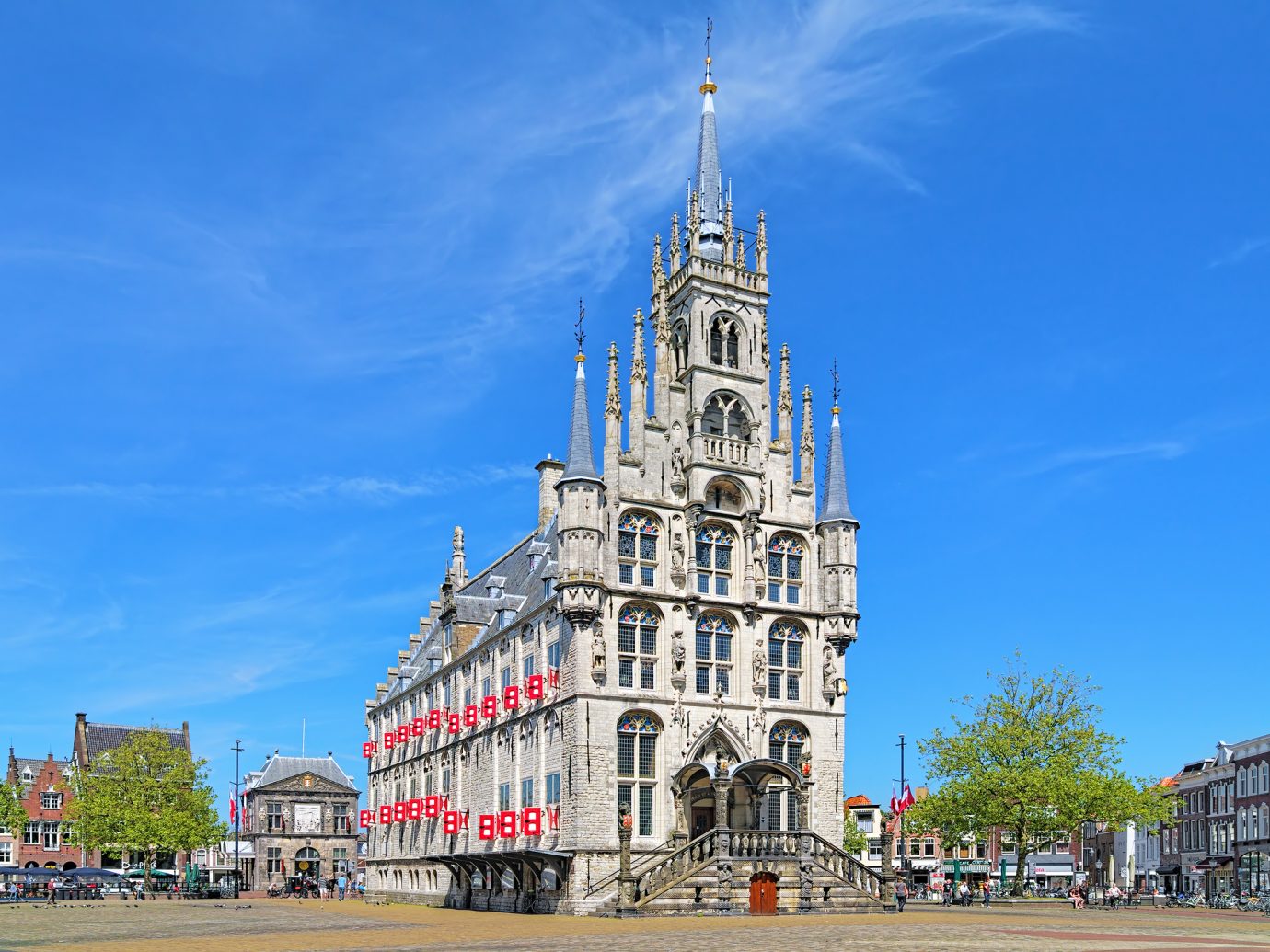 Town Hall of Gouda on the Markt square in Gouda, The Netherlands