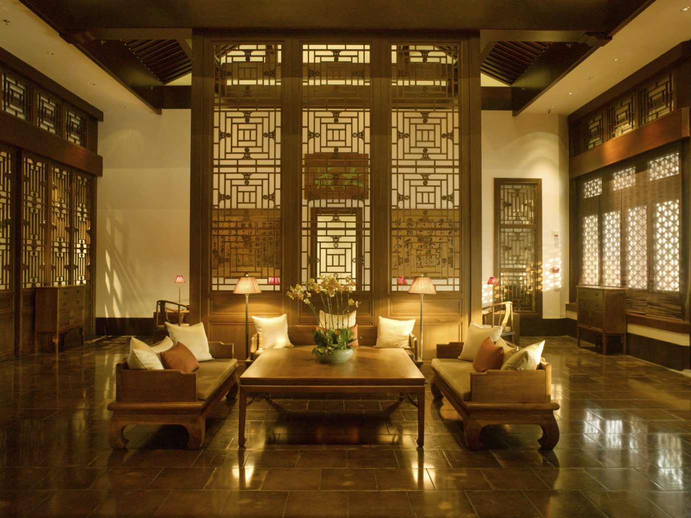 view of living room Aman Summer Palace in Beijing