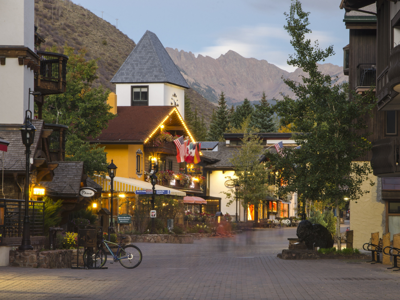 Cute neighborhood with an old timey feel in Vail, Colorado