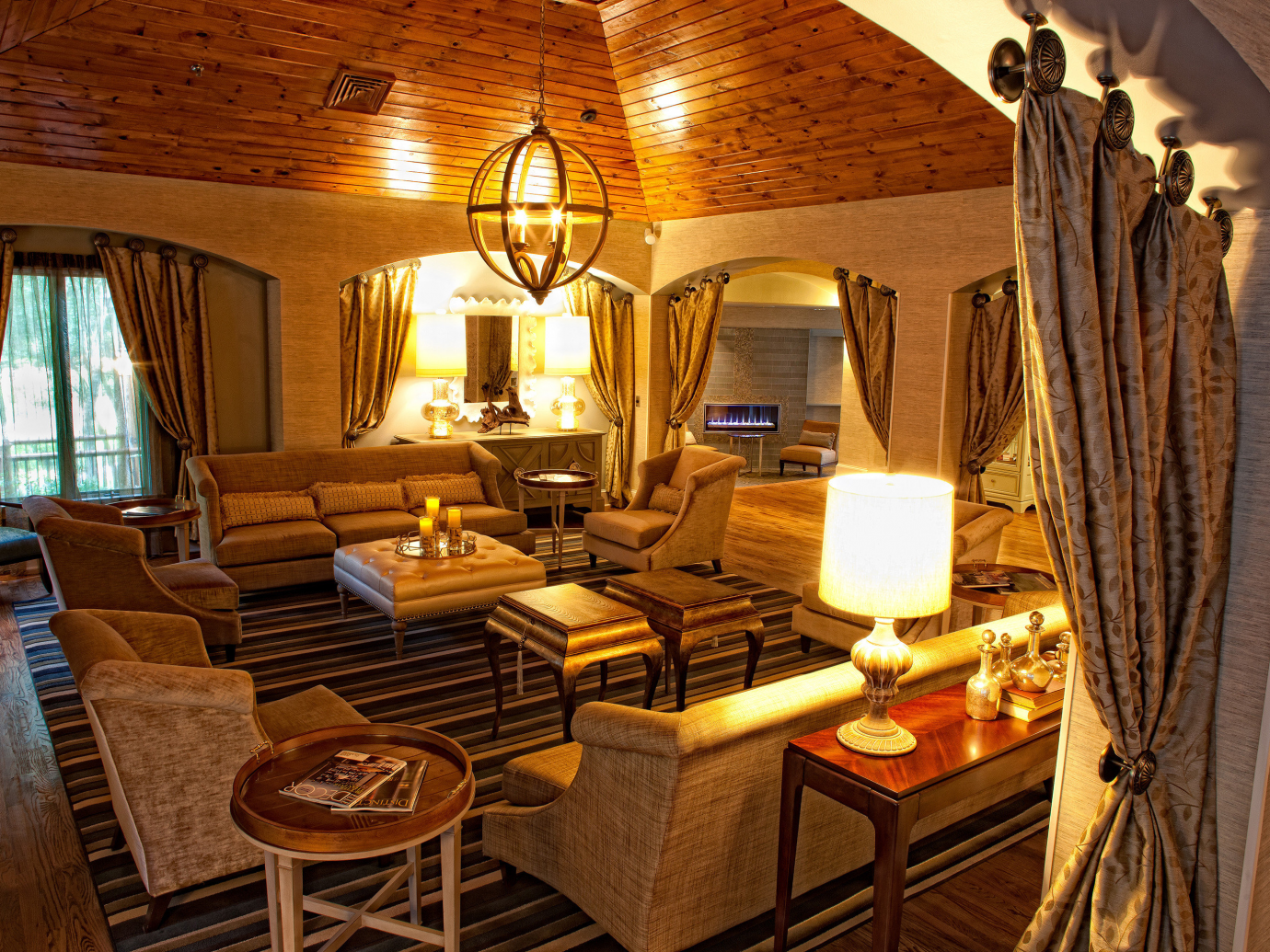 Living interior space at a suite at Chateau Elan Winery & Resort