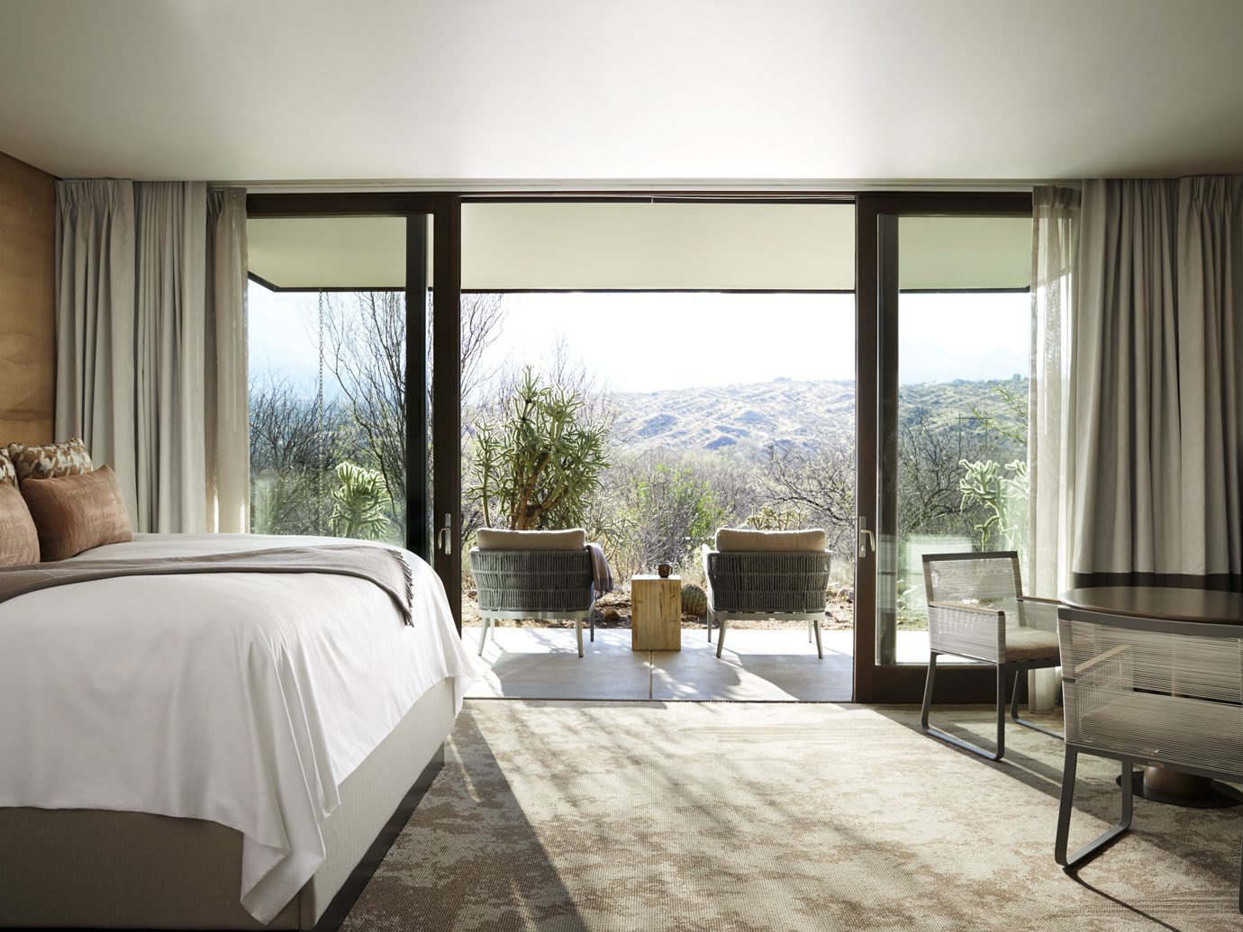guestroom and patio at Miraval Resort and Spa, Tucson, AZ