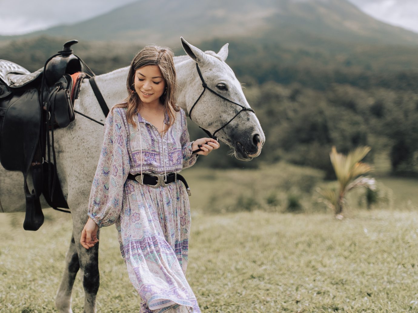 Girl with a horse in Costa Rica