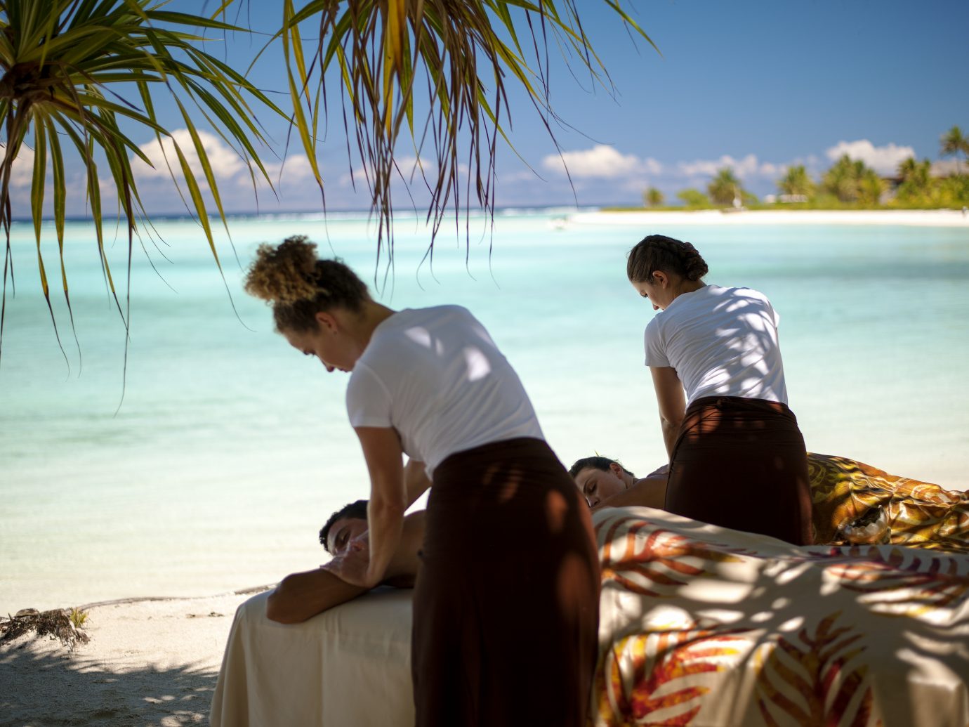 massage on the beach at The Brando, Tetiaroa, Tahiti
