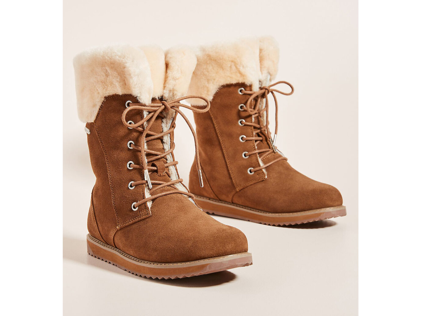 Ladies Winter Boots Flat Comfy Women Ankle Snow Faux Fur Suede Shoes US Size5-11 