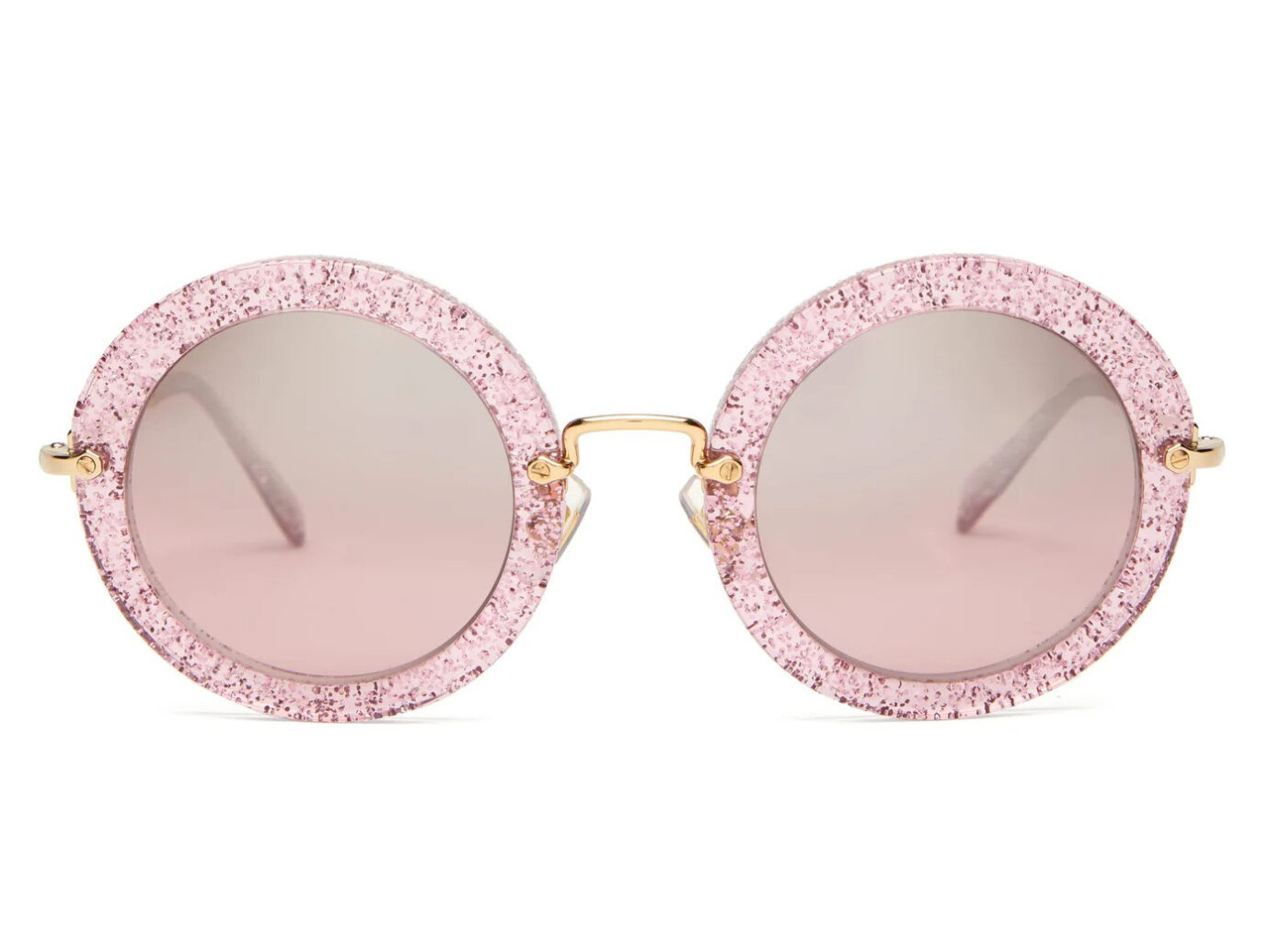 Miu Miu Round glitter-acetate sunglasses