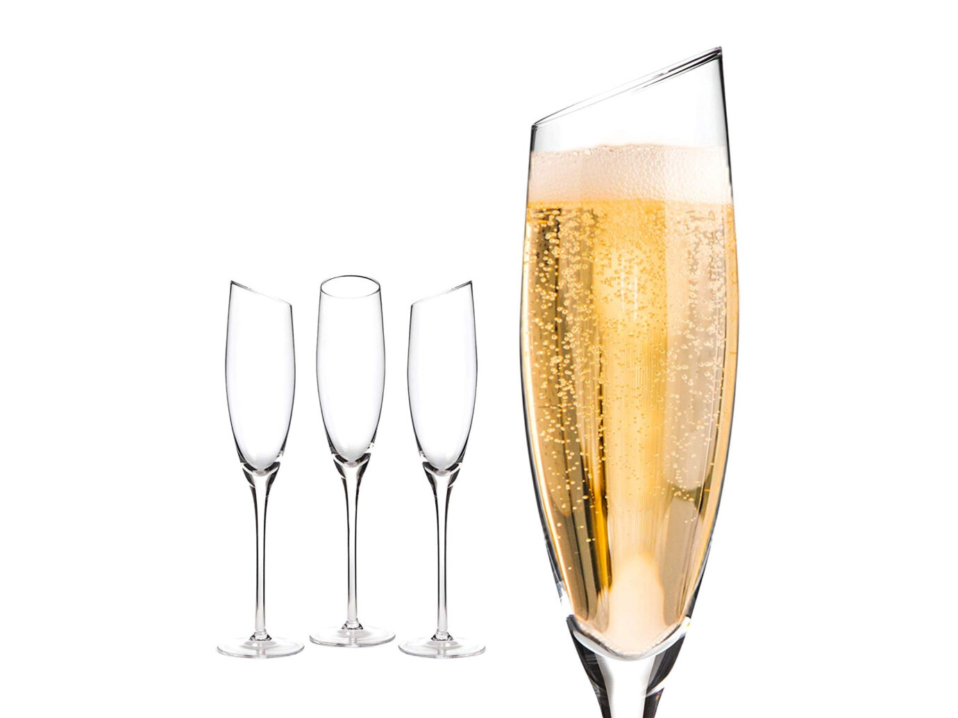 Devaso Slanted Crystal Champagne Glasses