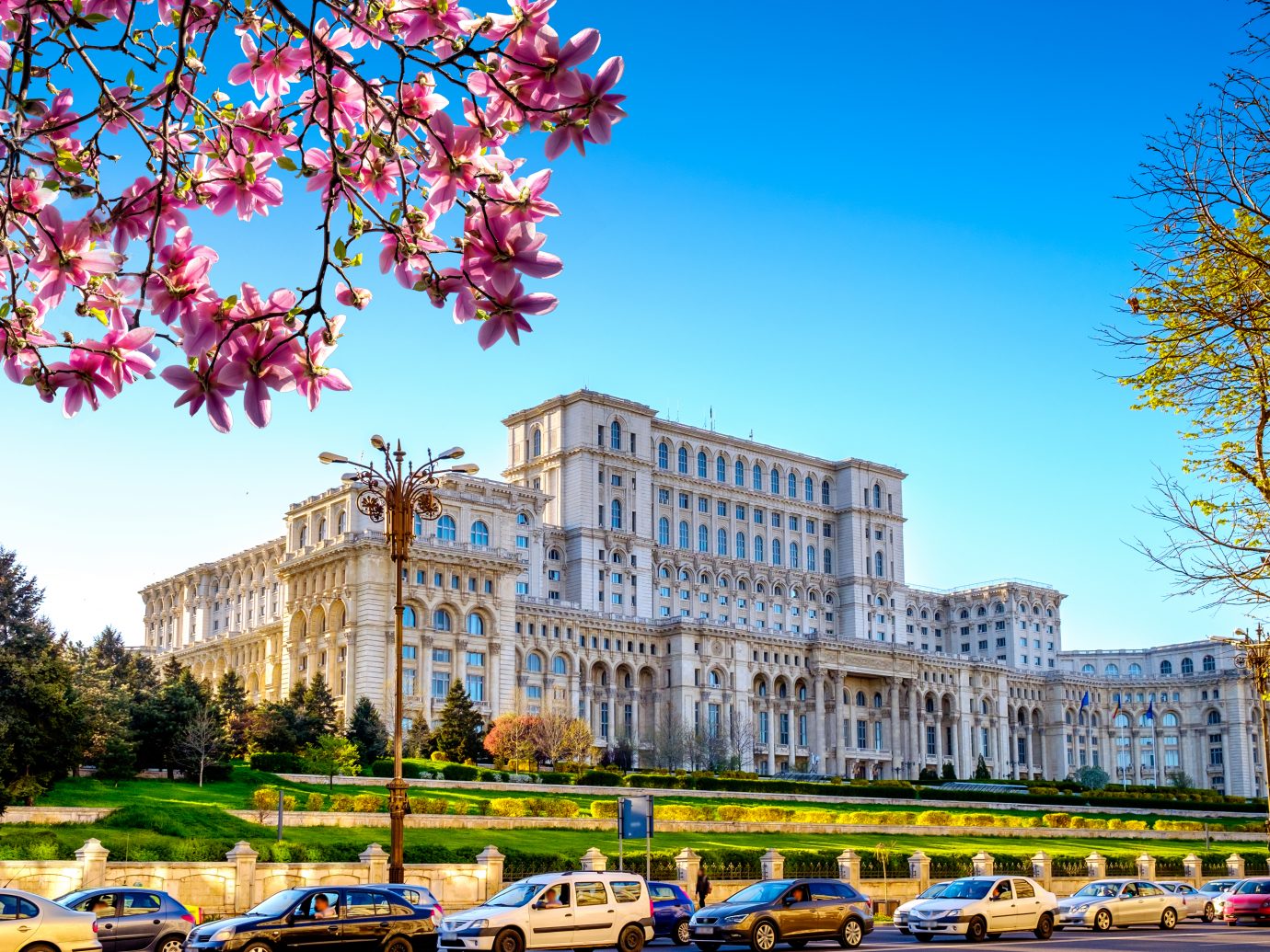 Spring near the the Palace of Parliament in Bucharest, Romania
