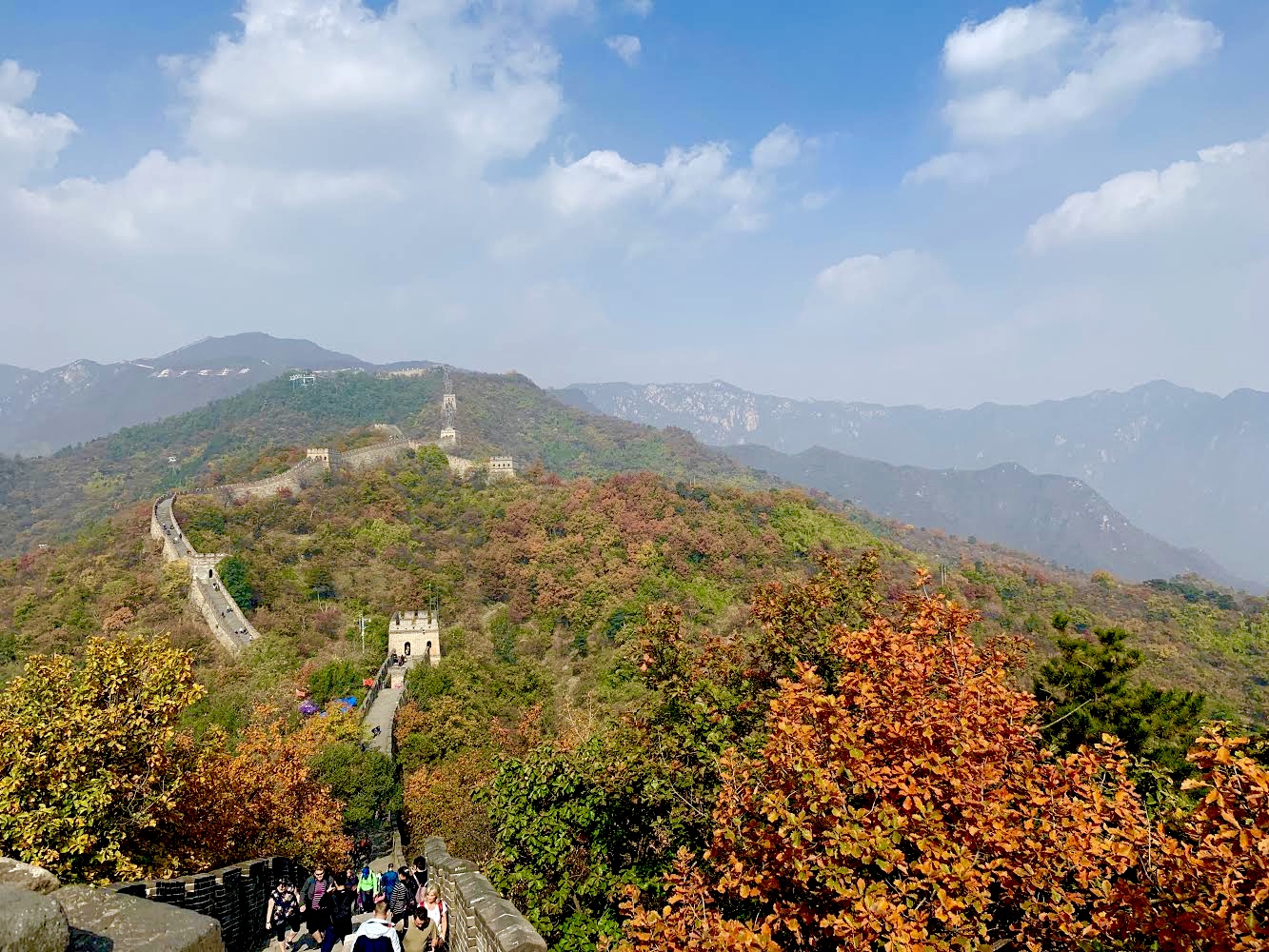 View of the great wall during autumn