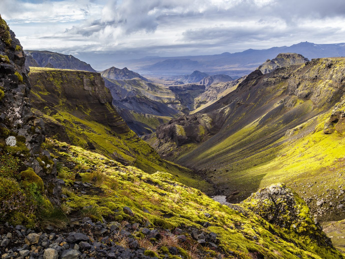 View of a valley in Iceland