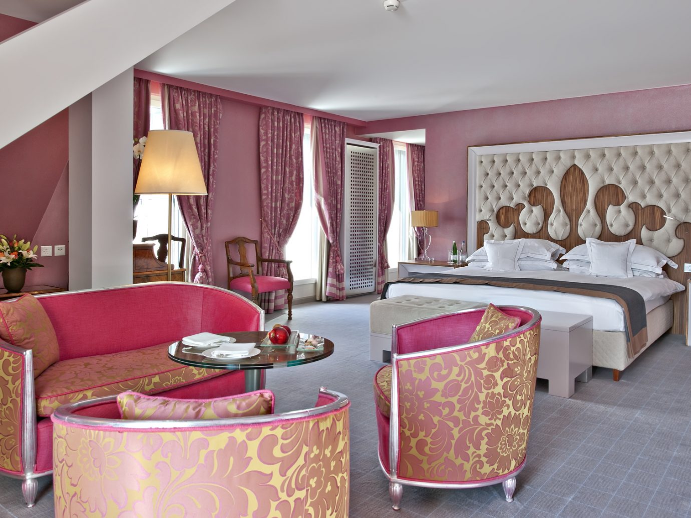 Bedroom at Carlton Hotel in St. Moritz