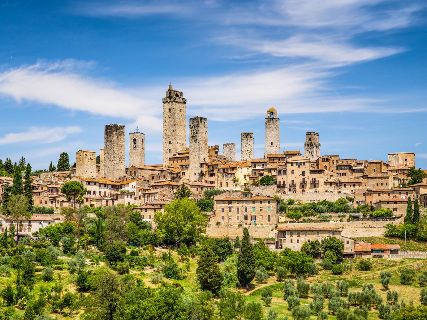 Beautiful view of the medieval town of San Gimignano, Tuscany, Italy.