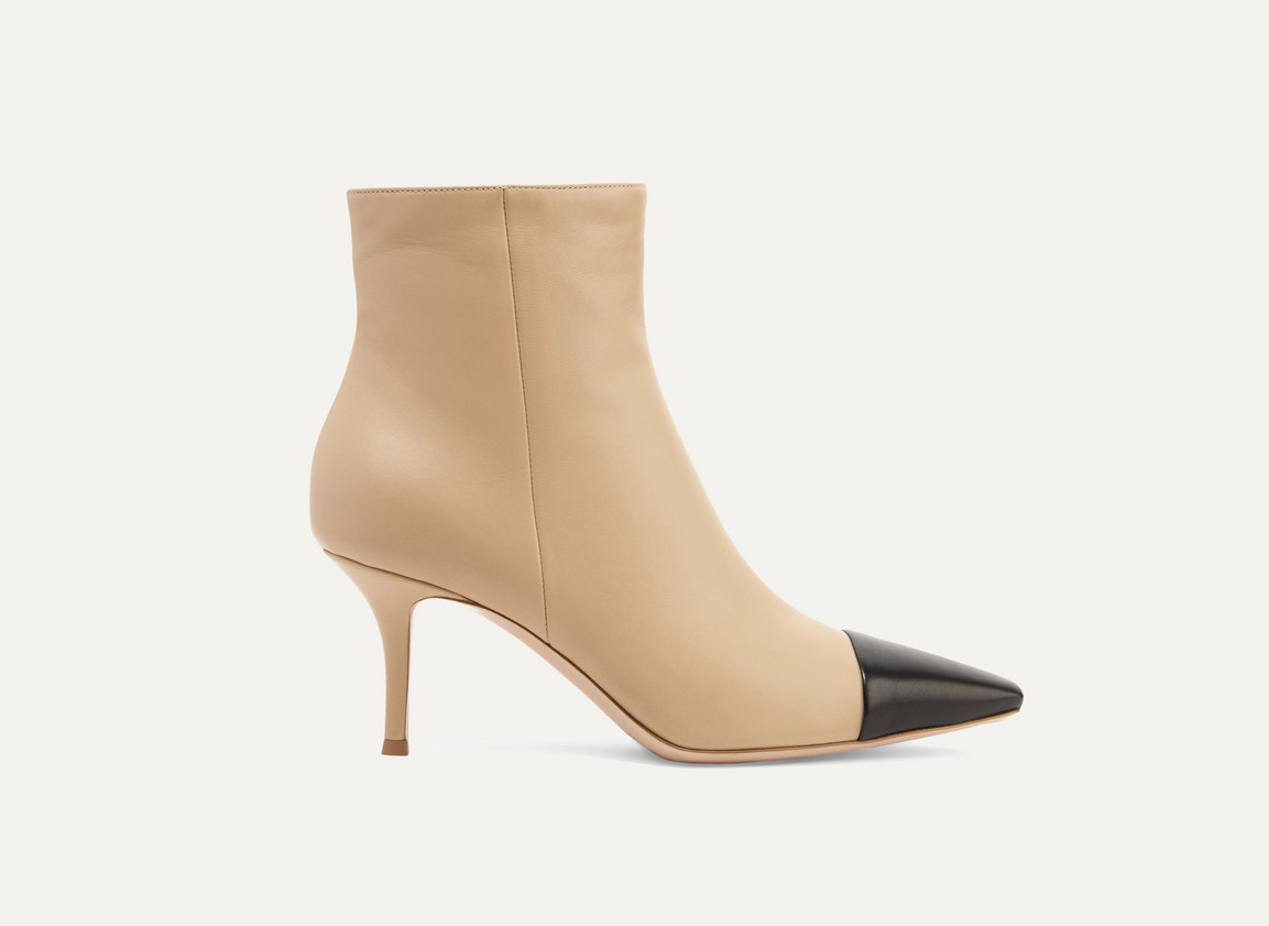 Gianvito Rossi 70 Two-Tone Leather Ankle Boots