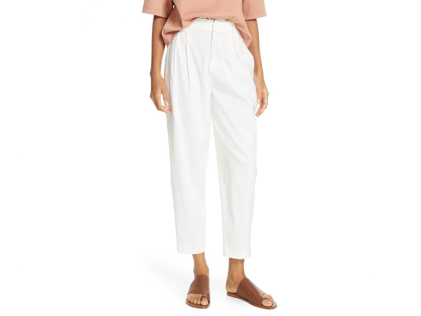 Vince Tapered Cropped Pants white