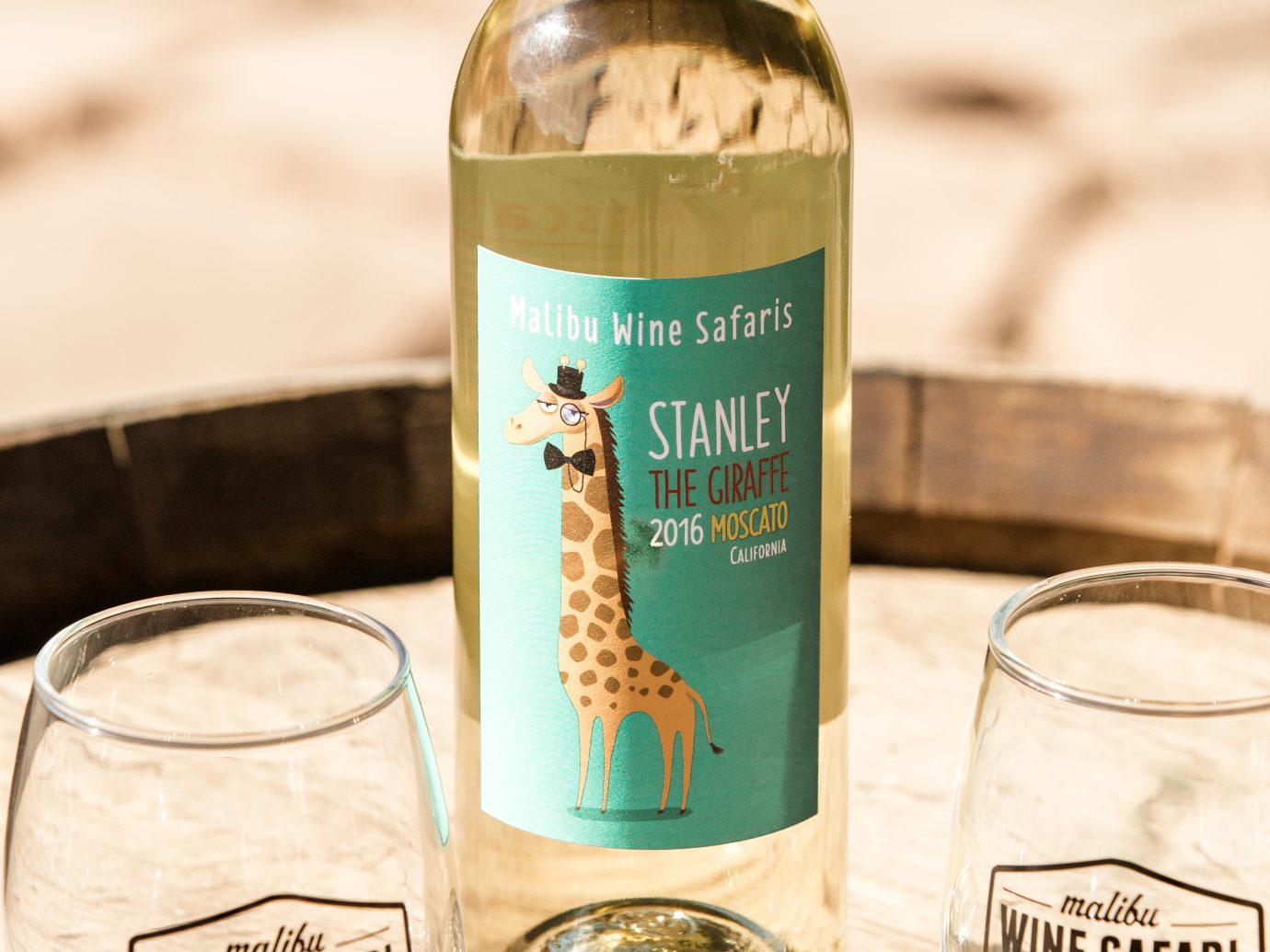 Giraffe labeled wine