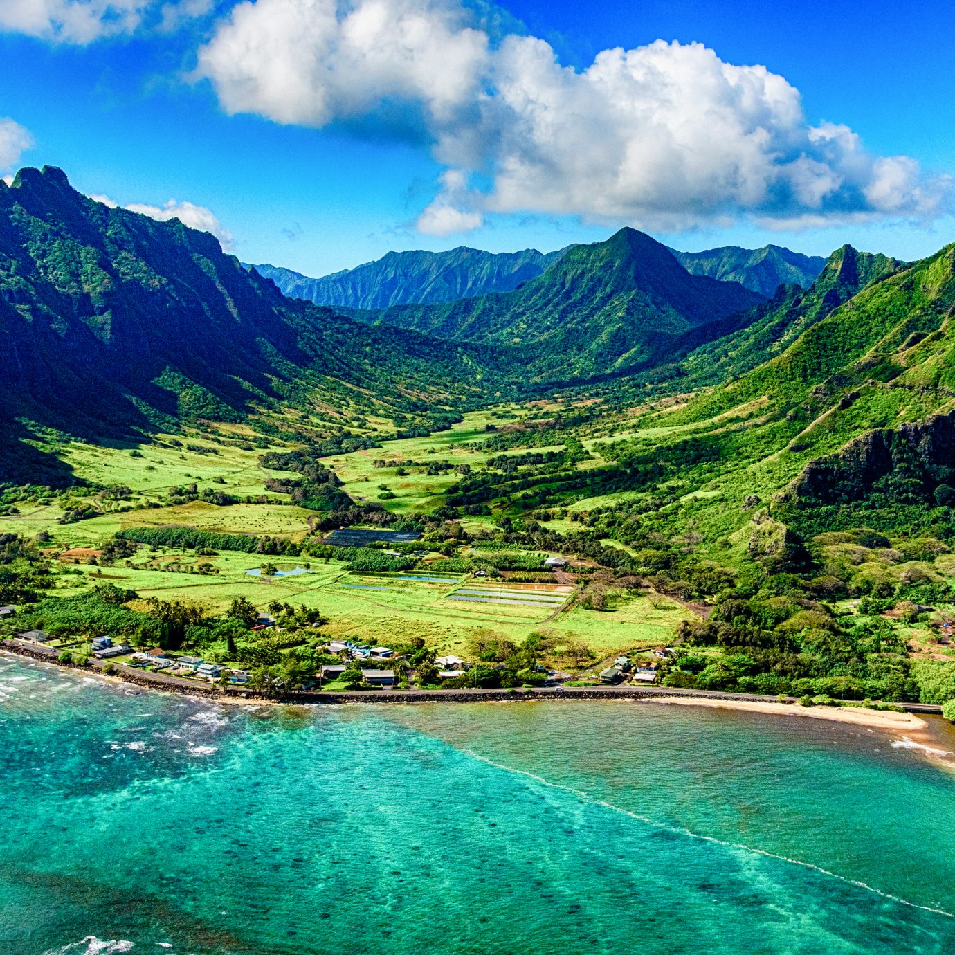 The beautiful and unique landscape of coastal Oahu, Hawaii