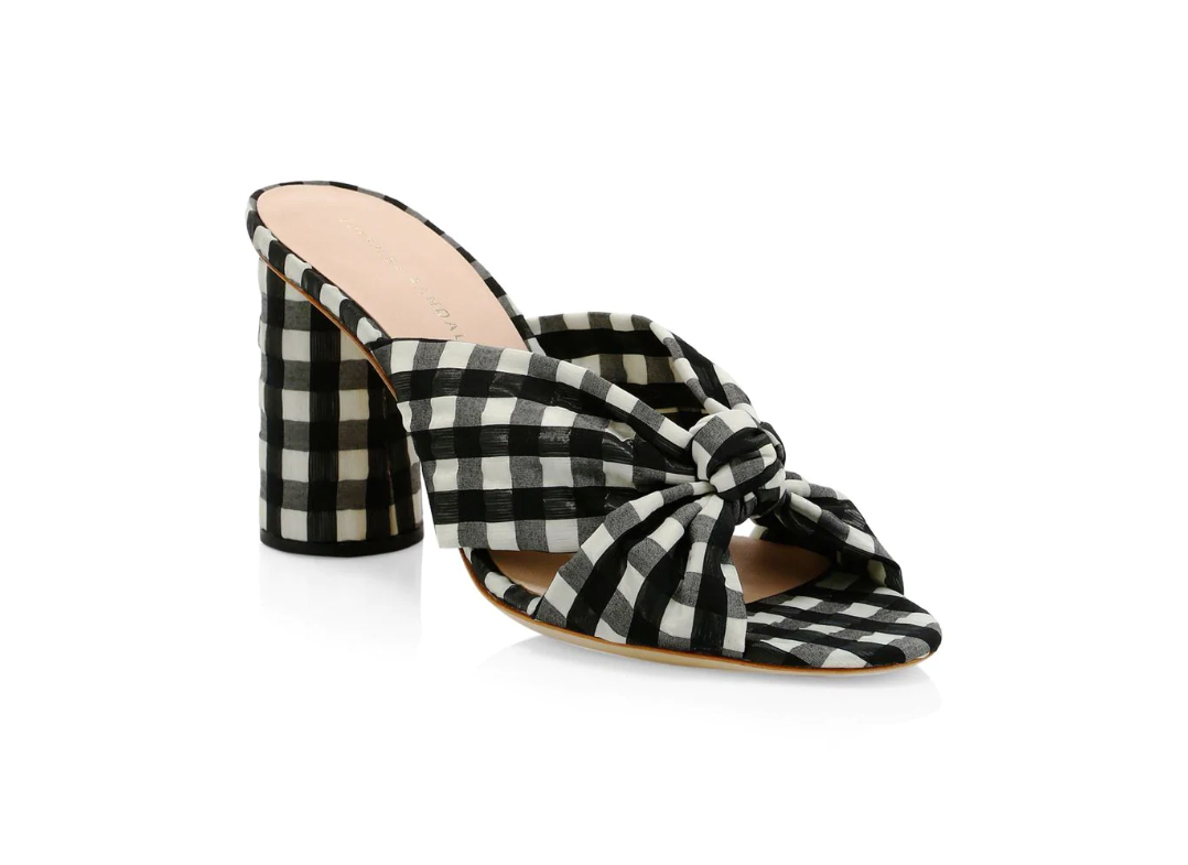 Loeffler Randall Coco Knotted Gingham Mules