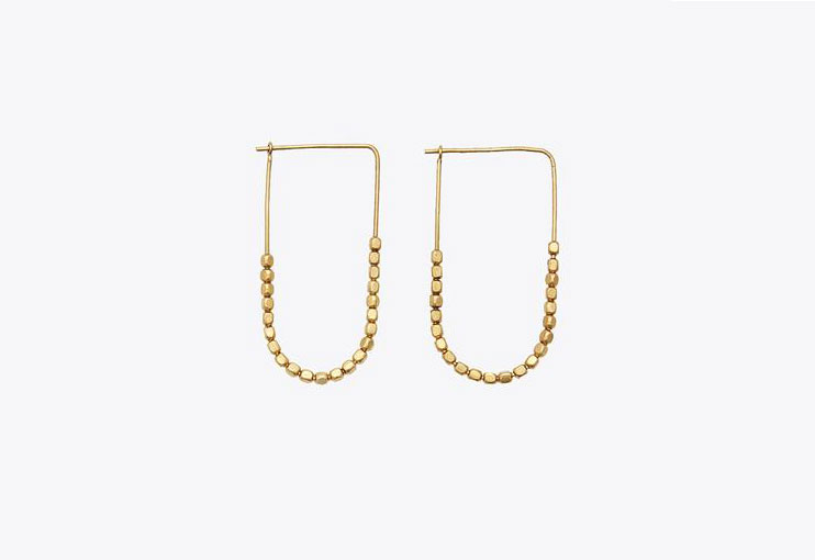 Nisolo Tiny Brass Bead Earrings