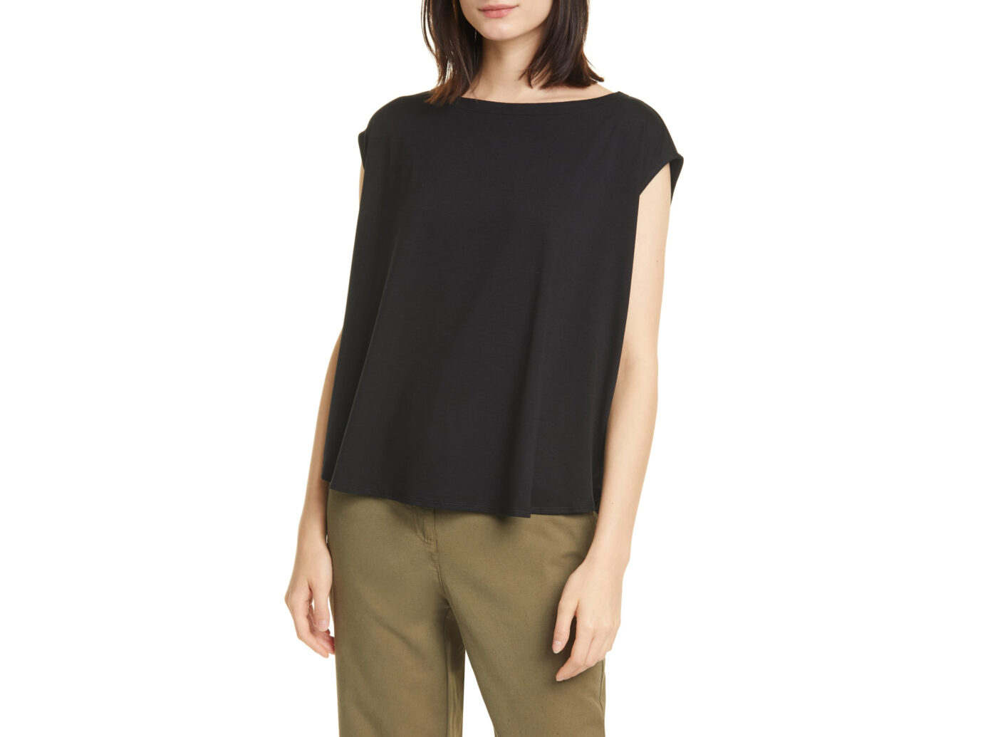 Eileen Fisher Boat-Neck Box Top