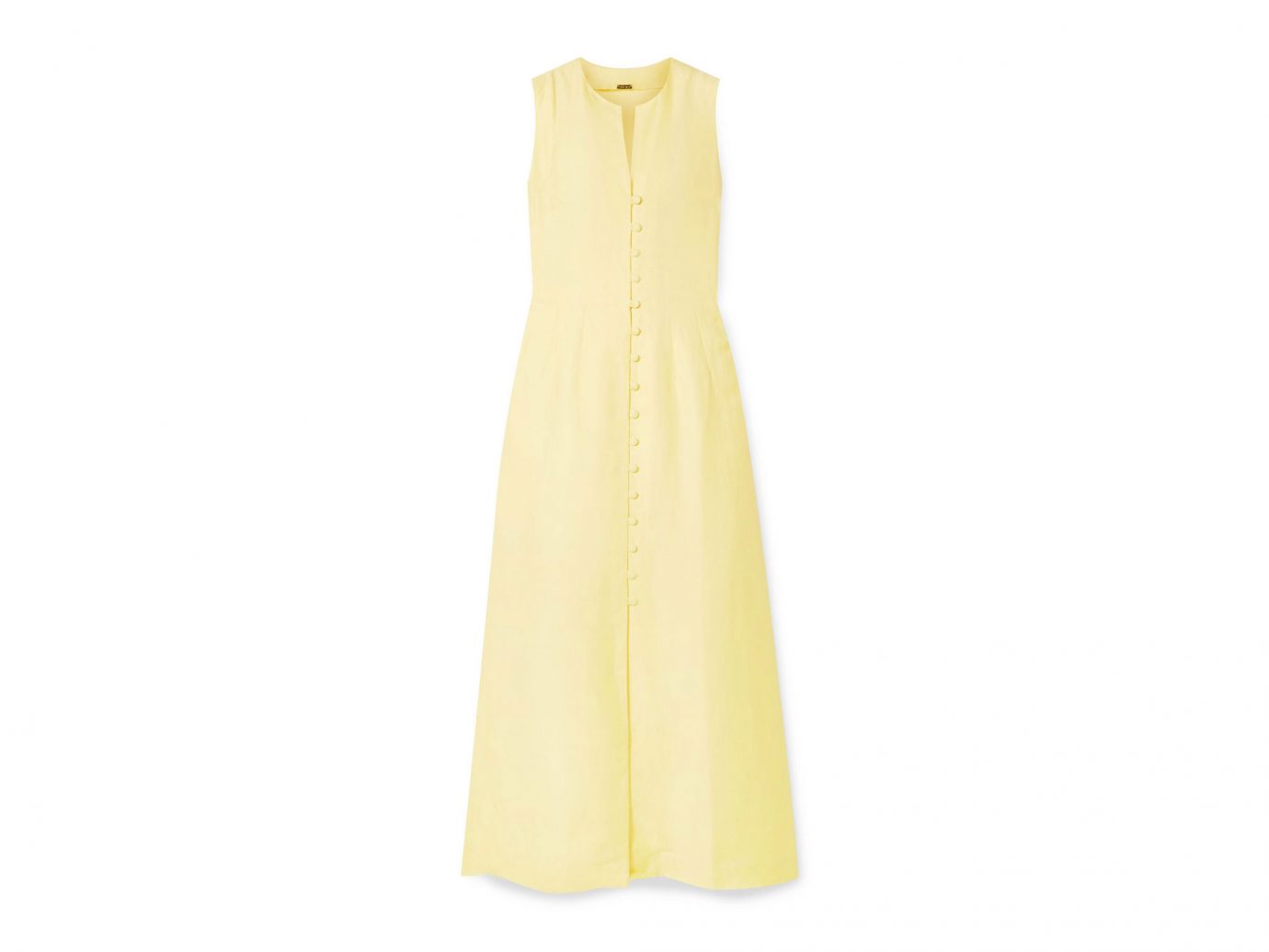 pale yellow linen-blend midi dress from Cult Gaia