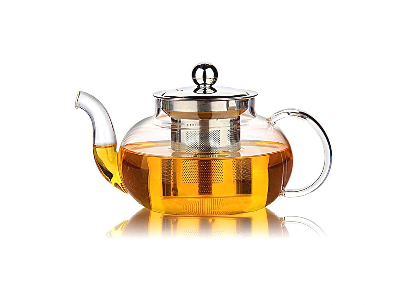 lass Teapot with Stainless Steel Infuser & Lid,