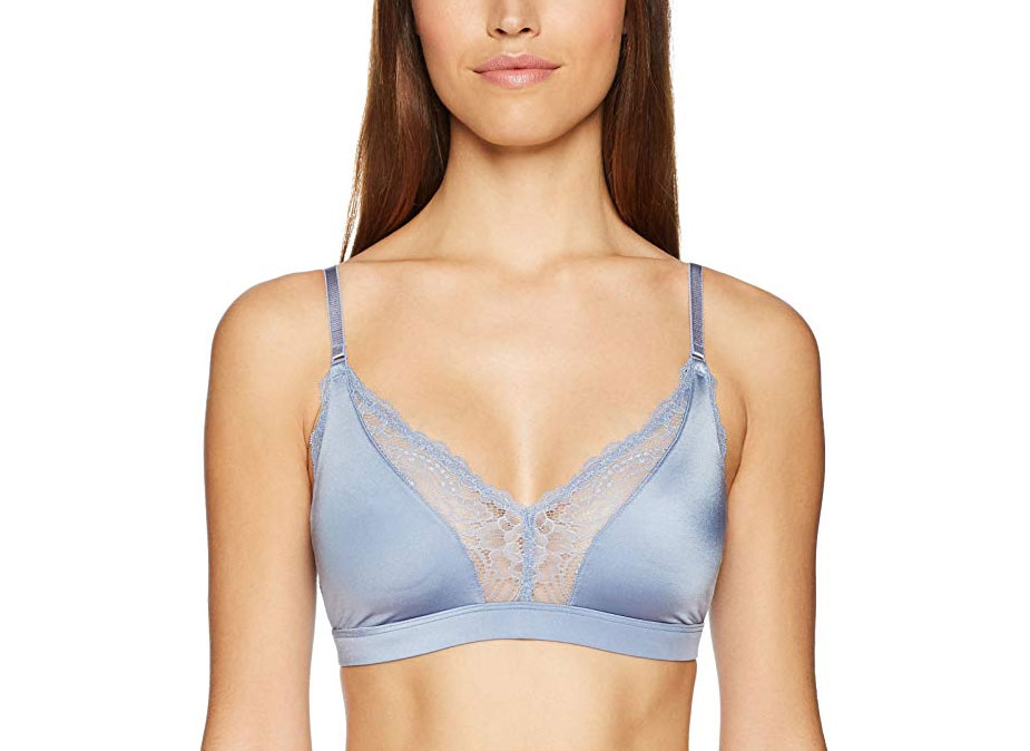 Mae Women's Lace Trim Triangle Bralette with Convertible Straps