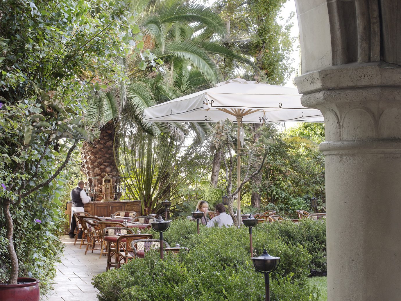 Outdoor dining at Chateau Marmont, LA