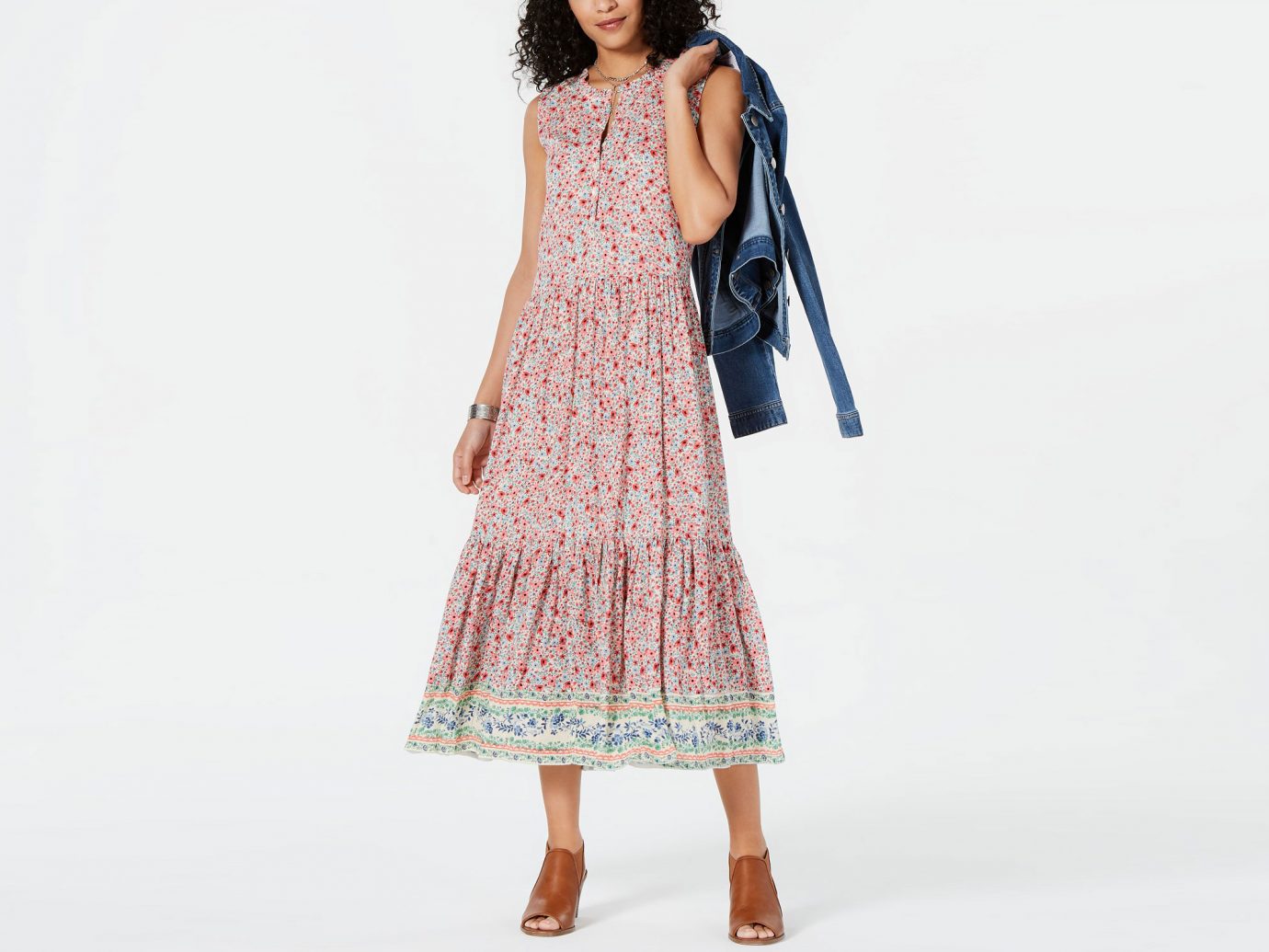 Style & Co Printed Sleeveless Tiered Maxi Dress, Created for Macy's
