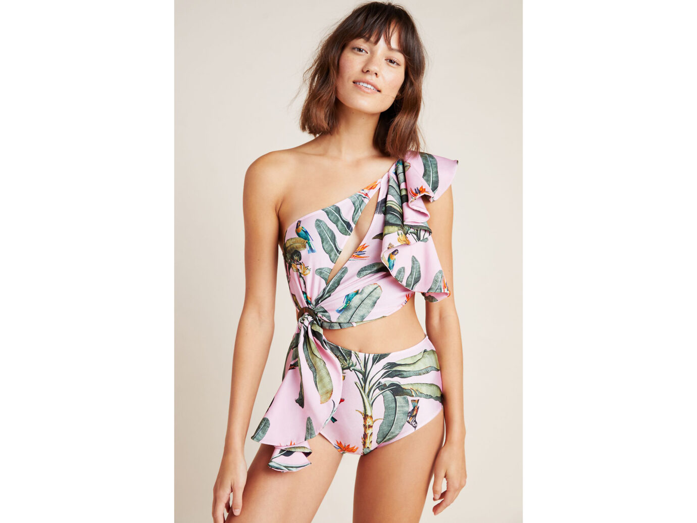PatBO Tropical Cut-Out One Piece Swimsuit