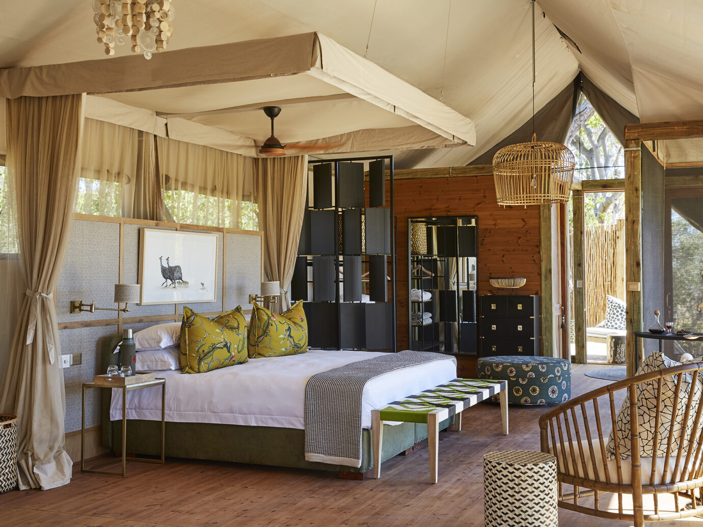 Bedroom at Tuludi Camp, Botswana