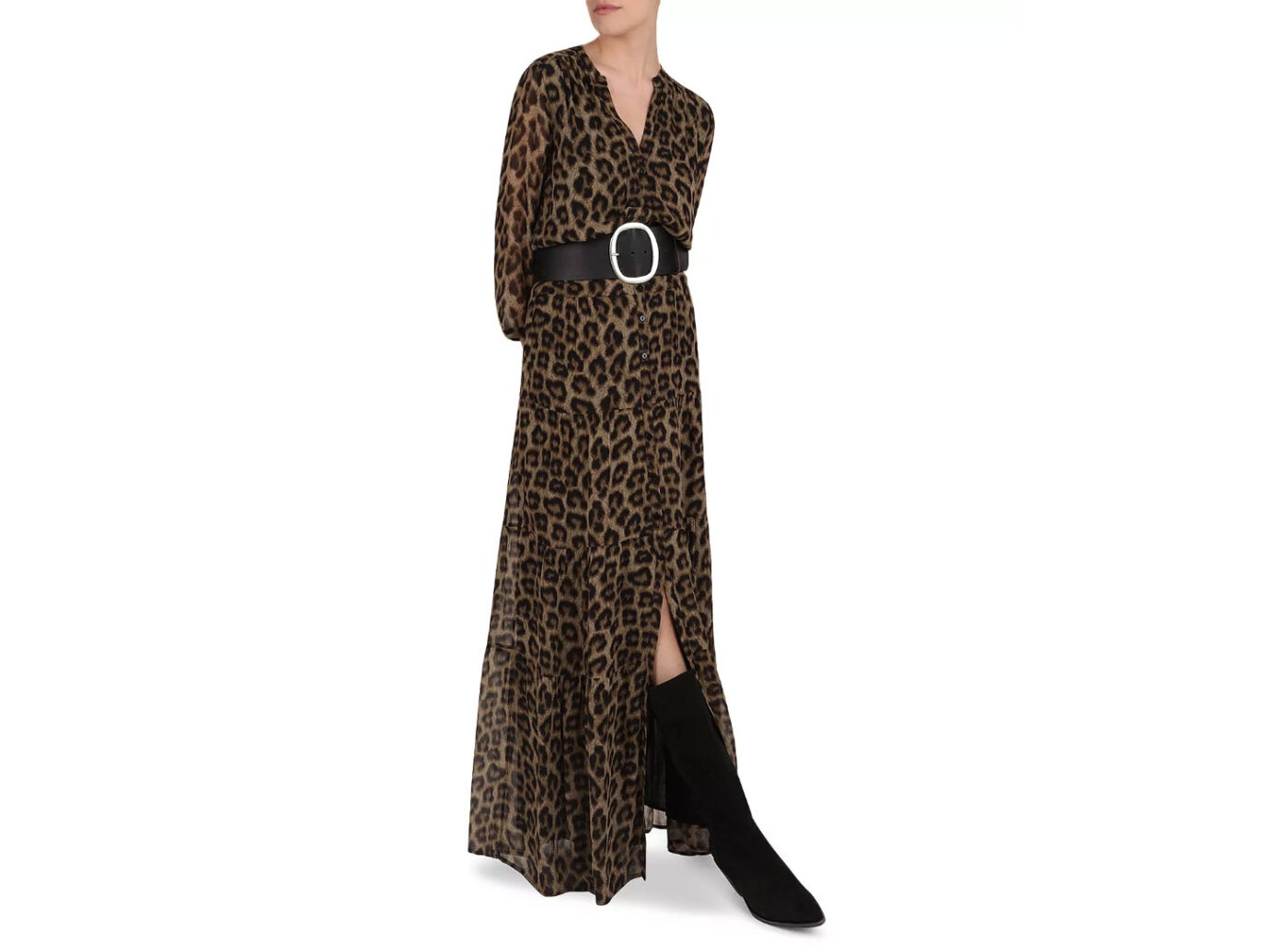 ba&sh Flake Leopard Print Maxi Dress
