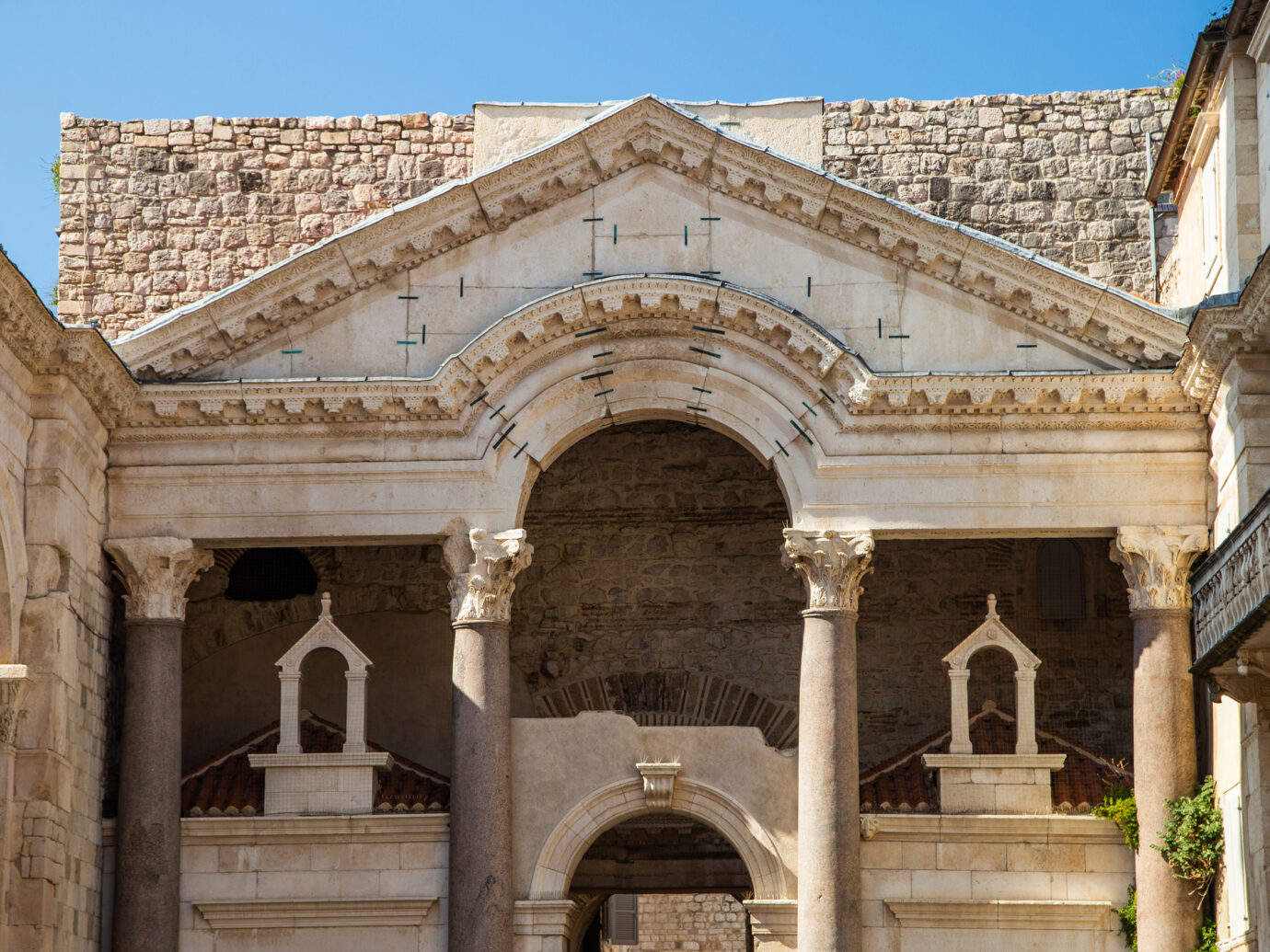 Split, Croatia, Roman emperor Diocletians palace and Peristyle square