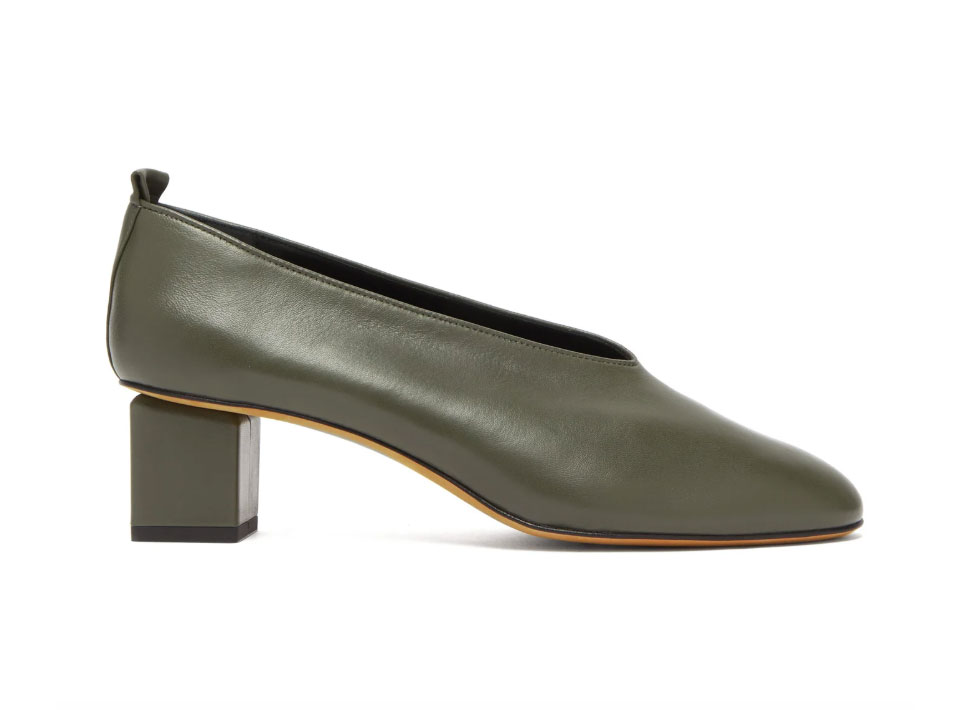 Gray Matters Mildred block-heel leather pumps