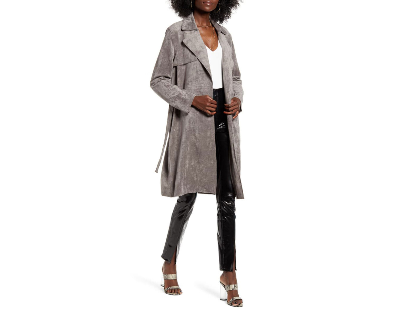 BLANKNYC Faux Suede Trench Coat