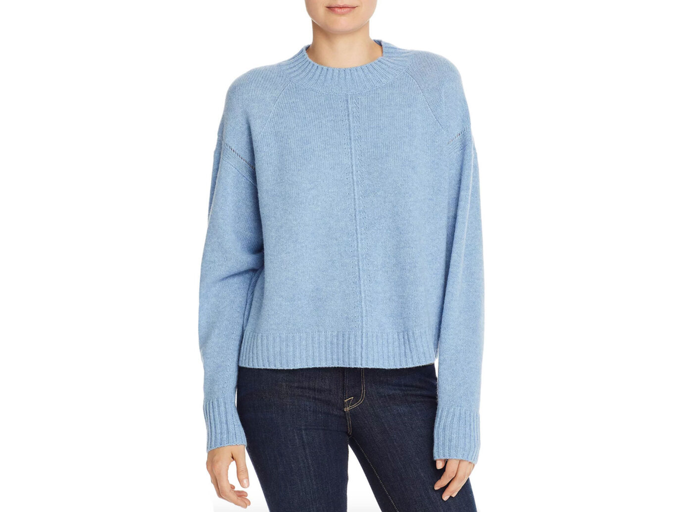 AQUA Cashmere Seamed Boxy Cashmere Sweater - 100% Exclusive
