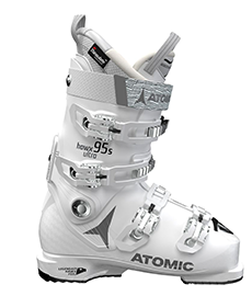 Atomic white women's ski boots