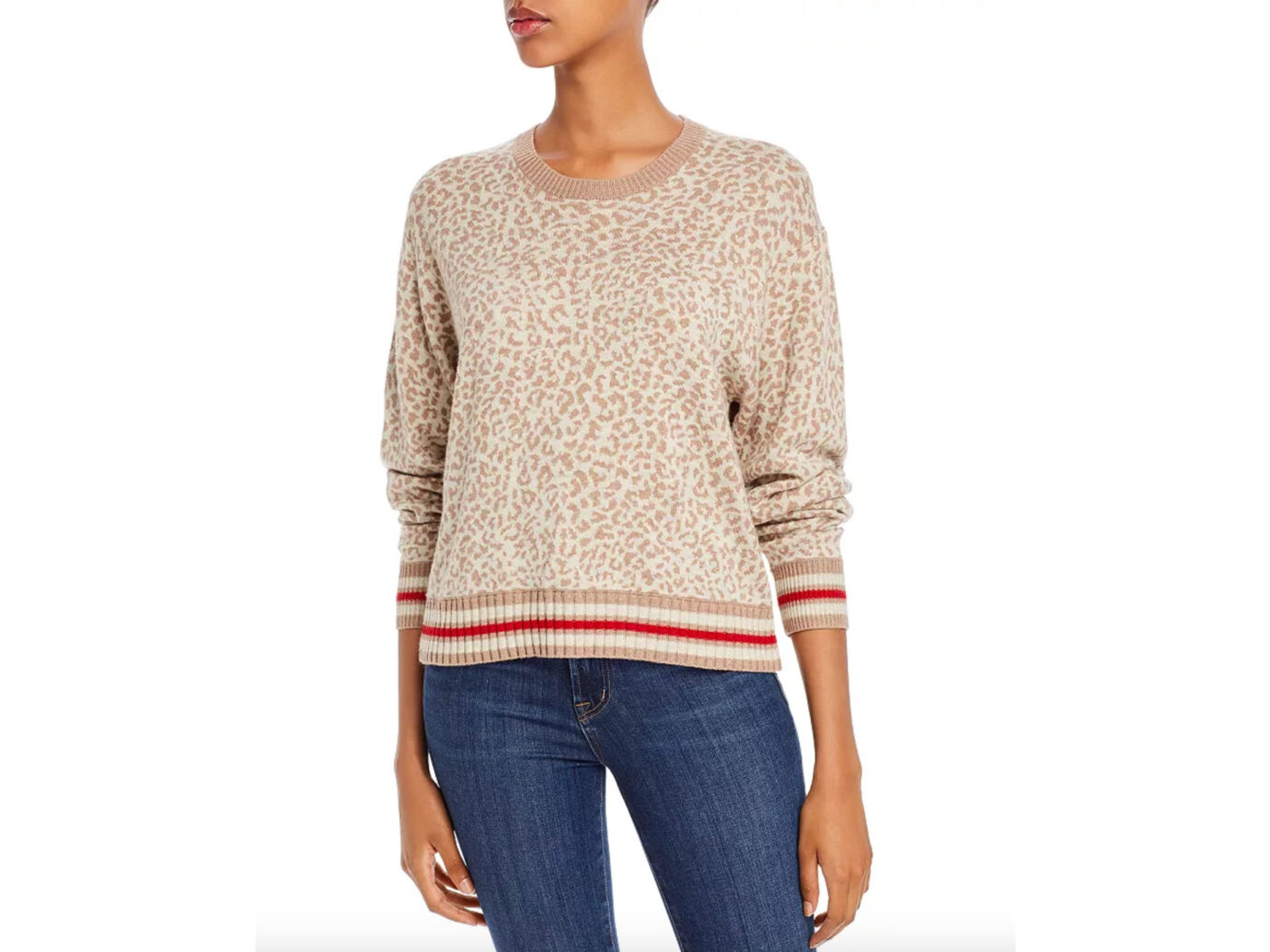 Splendid Leopard-Pattern Crewneck Sweater