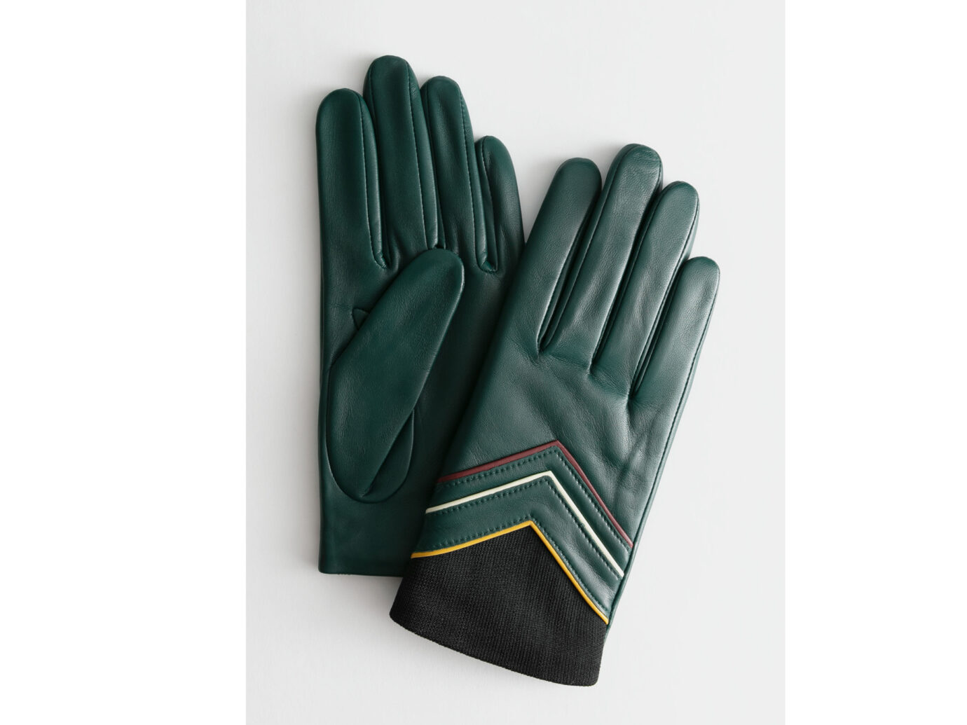 & Other Stories Arrow Piping Leather Gloves
