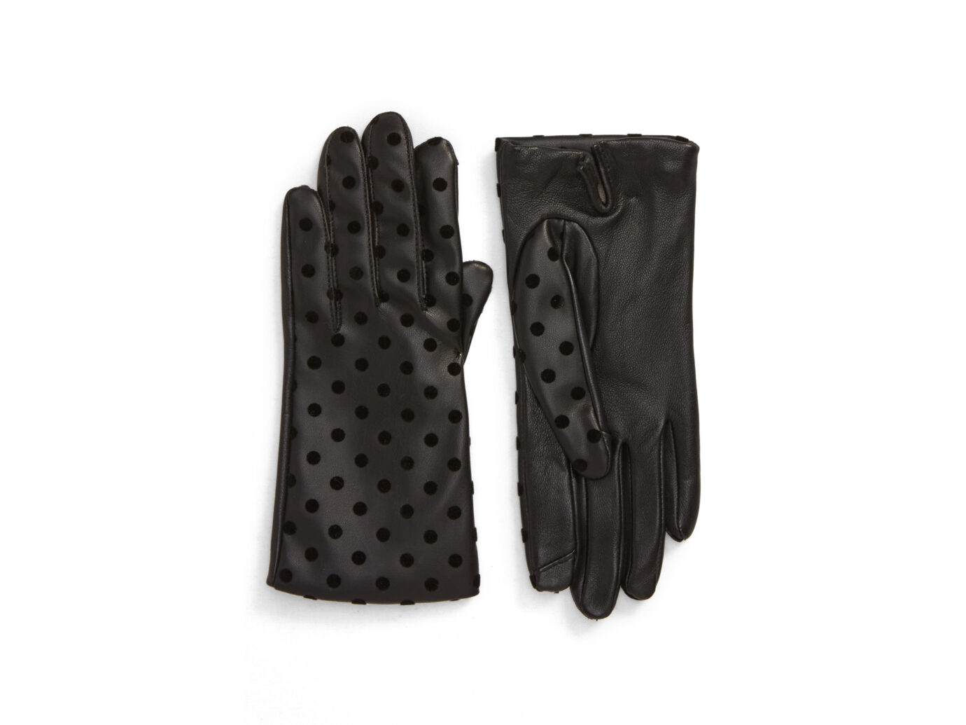 Nordstrom Flecked Dot Leather Gloves