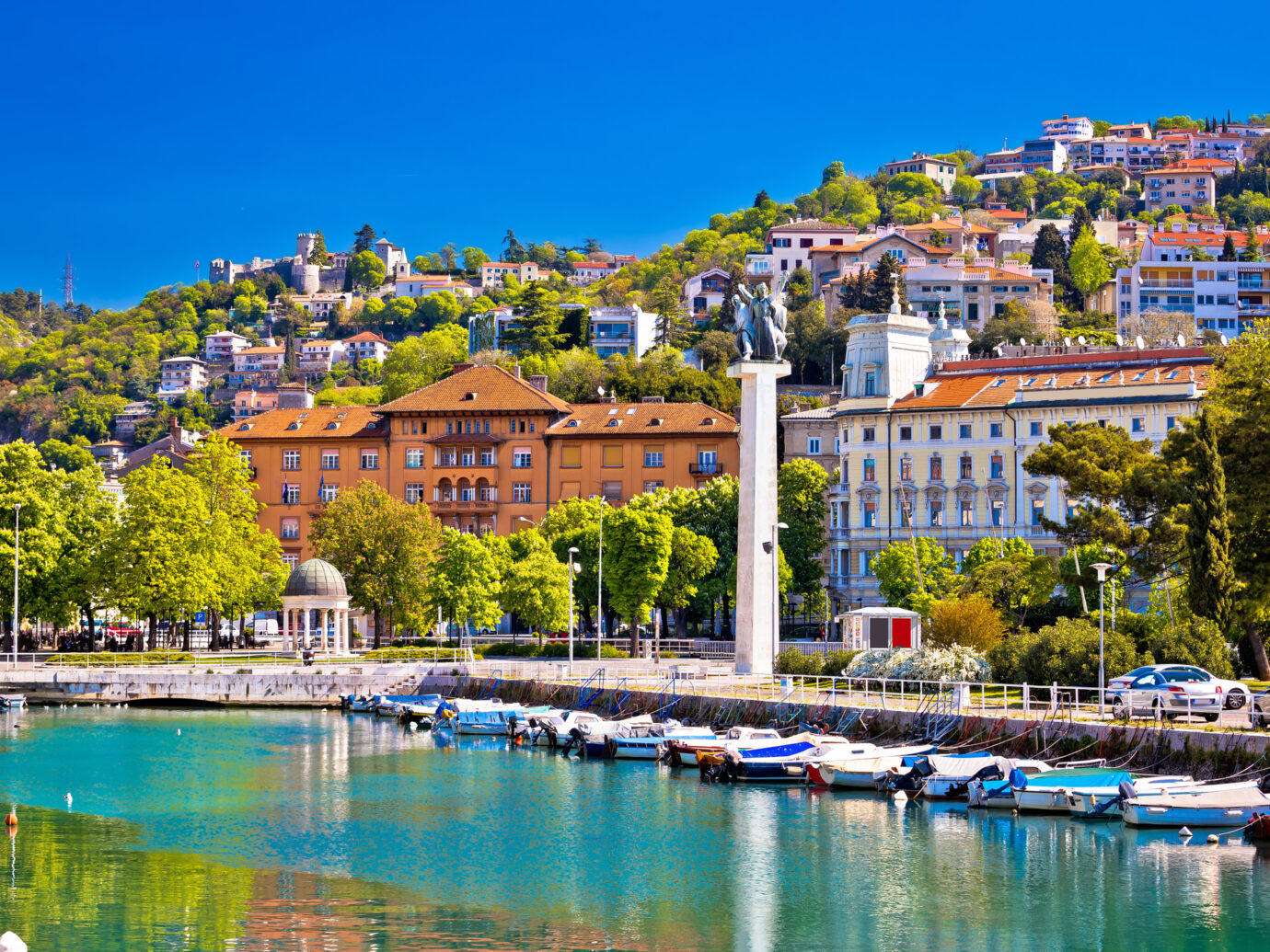 City of Rijeka Delta and trsat view, Kvarner bay, Croatia