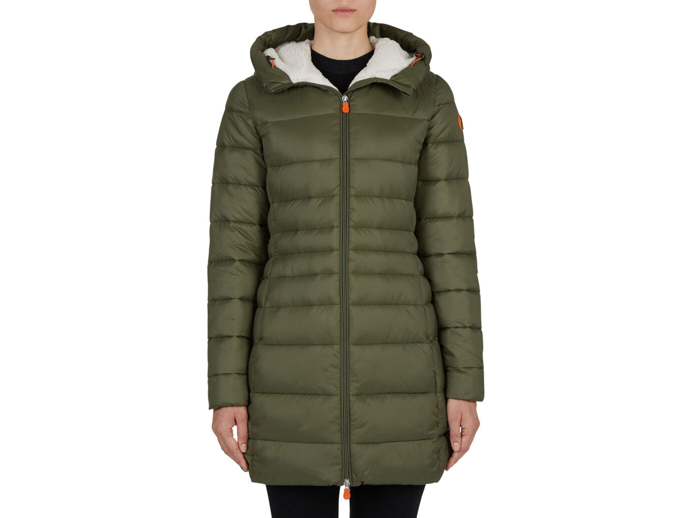 Save the Duck Long Hooded Sherpa-Trim Coat
